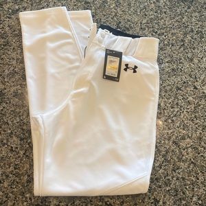 NWT mens UA white baseball pants